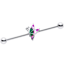 Load image into Gallery viewer, 14G Profile Butterfly Industrial Barbell 38mm
