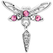 将图片加载到图库查看器，16G 5/16 Pink Gem Swank Dragonfly Dangle Labret Monroe Tragus
