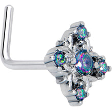 将图片加载到图库查看器，20G 7mm Vitrail CZ Gem Beauty Cross L Shape Nose Ring
