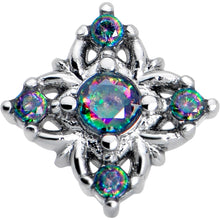 将图片加载到图库查看器，20G 7mm Vitrail CZ Gem Beauty Cross L Shape Nose Ring
