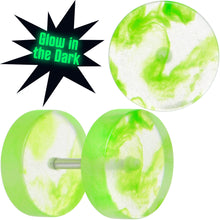Load image into Gallery viewer, Glow in the Dark Two Tone Cheater Plug Set
