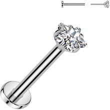 Load image into Gallery viewer, 16G 5/16 3mm CZ Star Medical Grade Titanium Flat Back Earring
