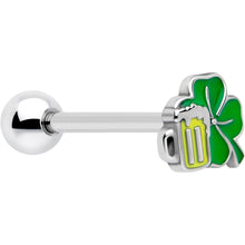 Load image into Gallery viewer, Beer Shamrock St Patricks Barbell Tongue Ring
