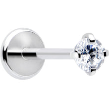 Load image into Gallery viewer, 2.5mm Gem Flat Back Earring Threadless Push In Stud 20G
