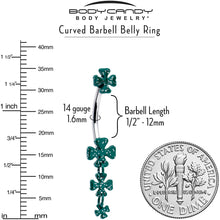 将图片加载到图库查看器，Polka Dot Shamrock St Patricks Double Mount Dangle Belly Ring
