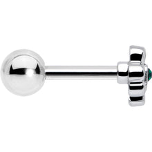 Load image into Gallery viewer, 16G 5/16 Green Gem Heart Shamrock St Patricks Cartilage Earring
