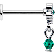 Load image into Gallery viewer, 16G 5/16 Green Gem Shamrock Glam St Patricks Dangle Labret Tragus
