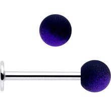 Load image into Gallery viewer, 16G 3/8 Ombre Purple Black Soft Finish Labret Monroe Tragus
