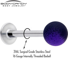 Load image into Gallery viewer, 16G 3/8 Ombre Purple Black Soft Finish Labret Monroe Tragus
