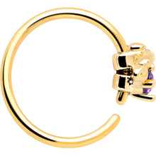 Load image into Gallery viewer, 20G 5/16 Purple Gem Gold Tone Beauty Bug Nose Hoop

