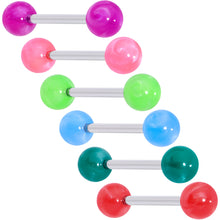 Load image into Gallery viewer, Color Acrylic Ball Tongue Ring Surgical Steel Barbell
