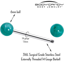 Load image into Gallery viewer, Color Acrylic Ball Tongue Ring Surgical Steel Barbell
