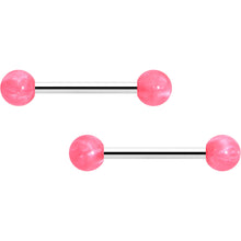 将图片加载到图库查看器，14G 9/16 Color Acrylic Ball Ends Barbell Nipple Ring Set
