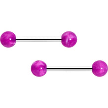 将图片加载到图库查看器，14G 9/16 Color Acrylic Ball Ends Barbell Nipple Ring Set
