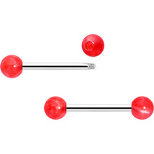 将图片加载到图库查看器，14G 9/16 Color Acrylic Ball Ends Barbell Nipple Ring Set
