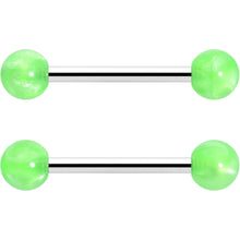 将图片加载到图库查看器，14G 9/16 Color Acrylic Ball Ends Barbell Nipple Ring Set
