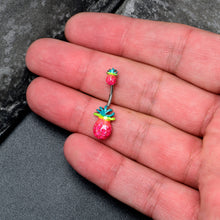 将图片加载到图库查看器，Hot Tropical Pineapple Double Mount Belly Ring
