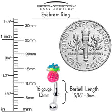 将图片加载到图库查看器，16G 5/16 Hot Tropical Pineapple Curved Eyebrow Ring
