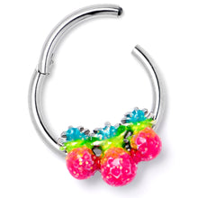 将图片加载到图库查看器，16G 3/8 Hot Tropical Pineapples Hinged Segment Ring
