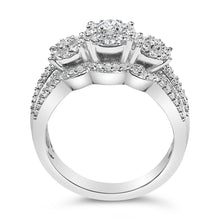 Load image into Gallery viewer, .925 Sterling Silver 1.0 Cttw Diamond Engagement Ring and Soldered Wedding Band Set
