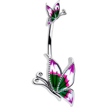 将图片加载到图库查看器，Profile Butterflies Double Mount Belly Ring

