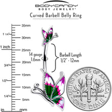 将图片加载到图库查看器，Profile Butterflies Double Mount Belly Ring

