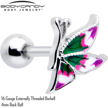 Load image into Gallery viewer, 16G 1/4 Profile Butterfly Cartilage Tragus Earring
