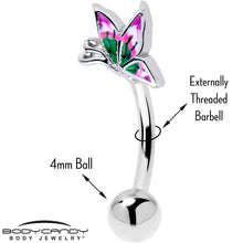 Load image into Gallery viewer, 16G 5/16 Profile Butterfly Curved Eyebrow Ring
