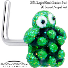 Load image into Gallery viewer, 20G 7mm Texture Turtle L Shape Nose Ring
