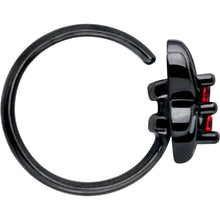 Load image into Gallery viewer, 20G 5/16 Red CZ Gem Black Sleek Spider Nose Hoop
