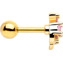 Load image into Gallery viewer, 16G 1/4 Pink Gem Gold Tone Twining Vine Cartilage Tragus Earring
