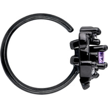 将图片加载到图库查看器，20G 5/16 Purple Gem Black Twining Vine Nose Hoop
