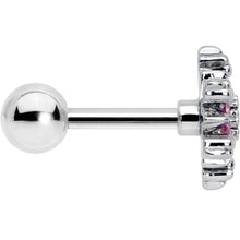 Load image into Gallery viewer, 16G 1/4 Pink CZ Gem Glam Snowflake Cartilage Tragus Earring
