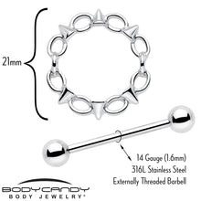 Load image into Gallery viewer, 14G 9/16 Links And Spikes Nipple Shield Set
