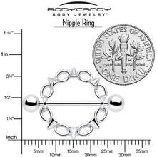 Load image into Gallery viewer, 14G 9/16 Links And Spikes Nipple Shield Set
