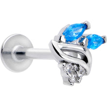 Load image into Gallery viewer, 16G 5/16 Blue CZ Gem Swirl Fan Labret Monroe Tragus
