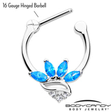 Load image into Gallery viewer, 16G 5/16 Blue CZ Gem Swirl Fan Cartilage Clicker
