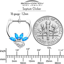 Load image into Gallery viewer, 16G 5/16 Blue CZ Gem Swirl Fan Cartilage Clicker

