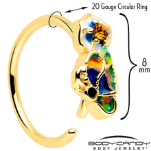 Load image into Gallery viewer, 20G 5/16 Yellow Gem Gold Tone Butterfly Colors Nose Hoop
