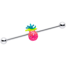 Load image into Gallery viewer, 14G Hot Tropical Pineapple Industrial Barbell 38mm
