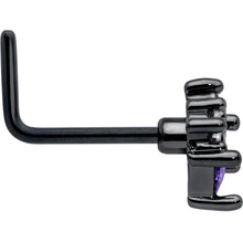 Load image into Gallery viewer, 20G 7mm Purple CZ Gem Black Rhombus Riot L Shape Nose Ring
