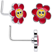Load image into Gallery viewer, 20G Ladybug Hippie Flower Nose Ring Set of 3

