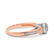Load image into Gallery viewer, 14K Rose Gold Plated Sterling Silver 1/6 Cttw Diamond Knot Cluster Ring
