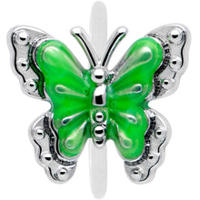 Load image into Gallery viewer, 20G 5/16 Butterfly Green Splash Nose Hoop
