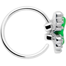 Load image into Gallery viewer, 20G 5/16 Butterfly Green Splash Nose Hoop
