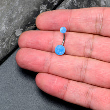 Load image into Gallery viewer, Opaque Pastel Blue Ends Belly Ring
