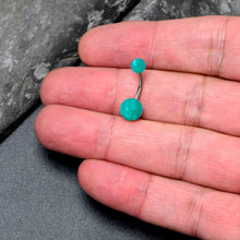 将图片加载到图库查看器，Opaque Teal Green Ends Belly Ring
