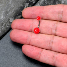 将图片加载到图库查看器，Opaque Bright Red Ends Belly Ring
