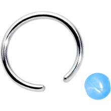 Load image into Gallery viewer, 16G 3/8 Simple Opaque Blue Ball BCR Captive Bead Ring
