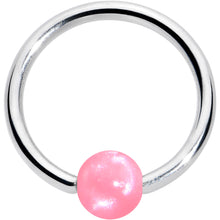 Load image into Gallery viewer, 16G 3/8 Simple Opaque Pink Ball BCR Captive Bead Ring
